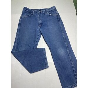 Wrangler Jeans Mens 36x29 Blue Denim Straight Leg Work Casual Pants